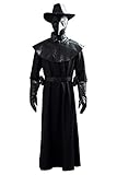 Manfu Herren Mittelalter Steampunk Pest-Doktor Kostüm mit...