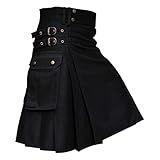 Schottischer Kilt Klassischer Rock Herren Karo Rock mit Taschen...