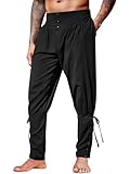 Runcati Herren Mittelalter Hose Vintage Leicht Leinenhose...