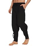 LUYANA Herren Mittelalter Hose Leinenhose Wikinger Kostüm...