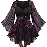 uxxnjfg Halloween Kostüm Damen Elegante Mittelalter Kleidung -...