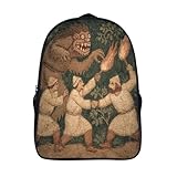 Szene mit Mann mit Fackel im Kampf gegen Troll Schulrucksack...
