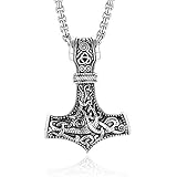 YADOCA Wikinger Thors Hammer Kette Herren Edelstahl mit...
