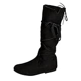 Elbenwald Mittelalter Schnürstiefel 36-48 Veloursleder schwarz -...