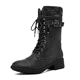 DREAM PAIRS Damenstiefel Schnürstiefel Bequemer SCHWARZ 41