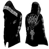 Duohropke Wikinger Kapuzenpulli Herren Mittellang Frühling...