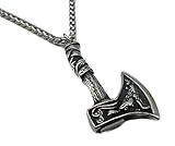 Vikings Edelstahl Anhänger Wikinger Axt Motiv Wolf mit Edelstahl...