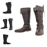 JIAYUTOO Herrenstiefel für Erwachsene, mittelalterliche...