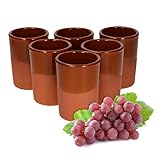 MamboCat 6er Ton-Becher I Teilglasiert I 180 ml I Mediterran I...