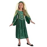 Fun Shack Grünes Mittelalter Prinzessin Kostüm für Mädchen,...