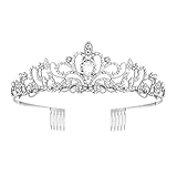MIVAIUN Tiara Kristallkrone mit Strasskamm Strass Tiara Hochzeit...