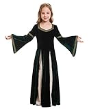 LvRao Damen Mädchen Mittelalterliche Kleid mit Trompetenärmel...