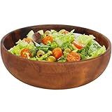 Natudeco Holzsalatschüssel Salatschüssel Holzhandwerksteller...