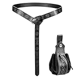 YceLon 2 Stück Mittelalter Gürtel Set, Wikinger Kleidung Herren...