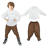 Jungen Mittelalterliche Piraten Set Shirt & Knöchel Hosen Kinder...