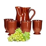 MamboCat 5tlg.-Set: Tonkrug 1L + 4 Tonbecher 175ml Ton-Geschirr...