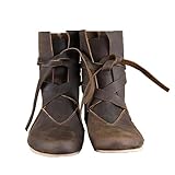 Mittelalterliche PU Leder Ritter Stiefel Renaissance Mittelalter...