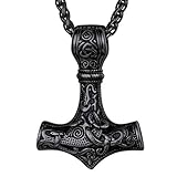 FaithHeart Schwarz Wikinger Thors Hammer Kette Retro herren Kette...