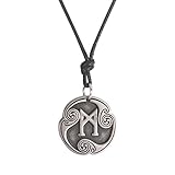 Amaxer 24 Runen Talisman Wikinger Schmuck Asatru-Halskette...