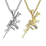 Liitata 2 Stück Armee Gewehr Anhänger Halskette Pistole Waffe...