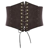 SCARLET DARKNESS Damen Mittelalter Miedergürtel Vintage Kaffeees...