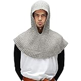 SIC HOODS Unisex Kettenhemd-Haube Kapuze, grau, One Size