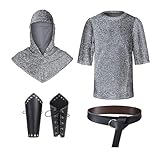 Kettenhemd Herren Mittelalterlicher Ritter Imitative Kette Coif...